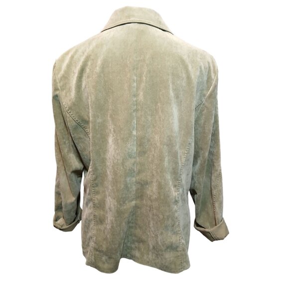 Womens Large Micro Corduroy Shacket Green Light Academia Classicore Corpcore - Picture 5 of 5